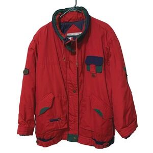 Vtg 80s Mulberry Street Colorblock Quilted Lined Jacket Mens 2X Red Gorpcore